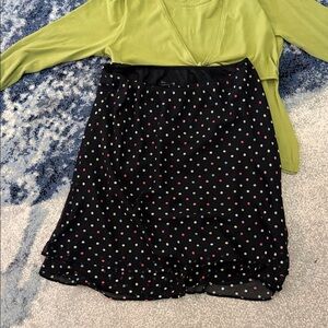 George Black Skirt with Multicolor Dots